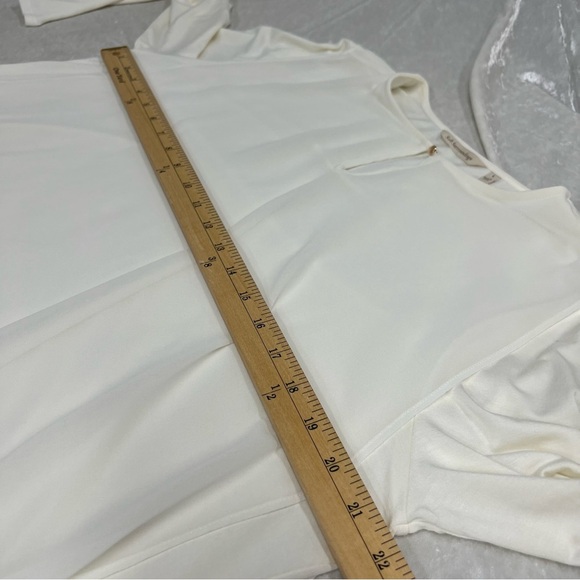 Soft Surroundings large cream overlay sheer top - Picture 8 of 9